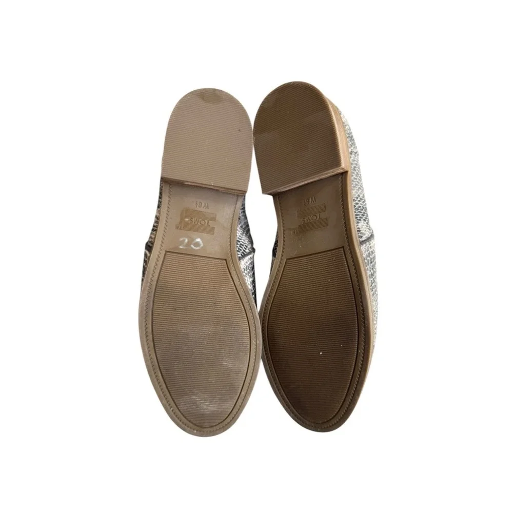 🌴 Toms Gray Shaye Low Bootie Slip-On Snakeskin Texture Loafers Shoes‎